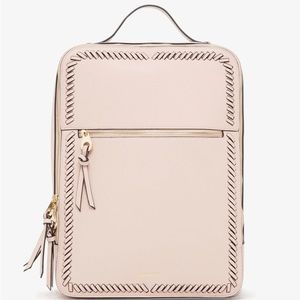 Calpak Kaya Laptop Backpack Blush Pink Faux Leather